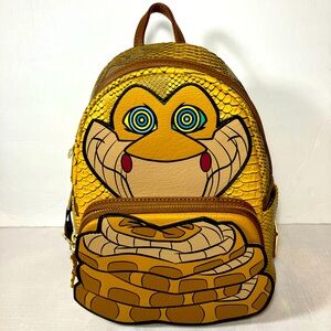 NWT Disney Loungefly Jungle Book Kaa Cosplay Backpack, Glow In The Dark Eyes